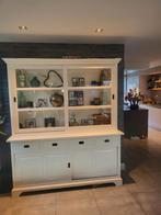 Off-white buffetkast met schuifdeuren en lades, Ophalen, Gebruikt, 150 tot 200 cm, 25 tot 50 cm