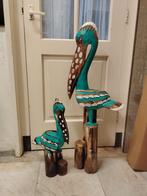 Houten pelikaan op paal - XL - Balinees, Antiek en Kunst, Ophalen of Verzenden