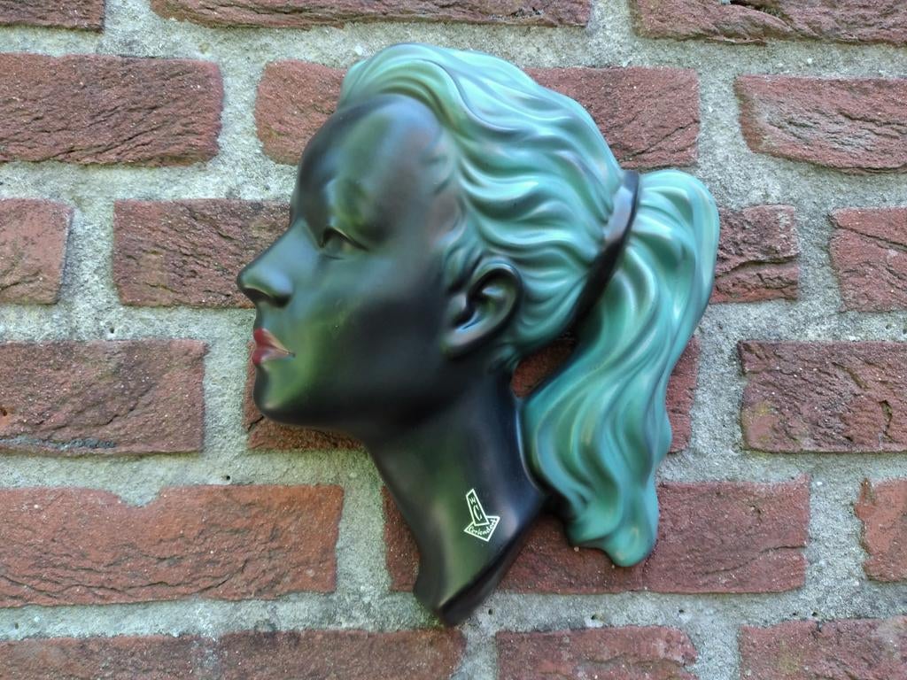 Cortendorf vintage keramiek vrouwenhoofd wandmasker, Ophalen of Verzenden