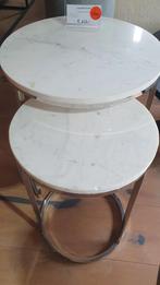 Set van twee bijzettafels, model Lacey, Richmond Interiors, Overige materialen, Minder dan 55 cm, Rond, Nieuw