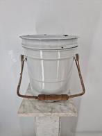 Oude Emaille Toiletpot / Po met Deksel | Vintage |  1930/50, Antiek en Kunst, Antiek | Emaille, Ophalen of Verzenden
