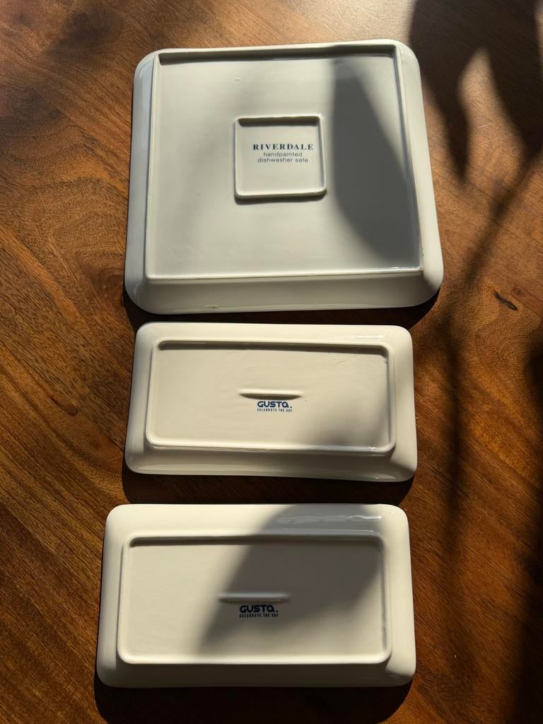 Gusta en Riverdale borden set - 3 stuks, Ophalen, Keramiek, Zo goed als nieuw, Bord(en)