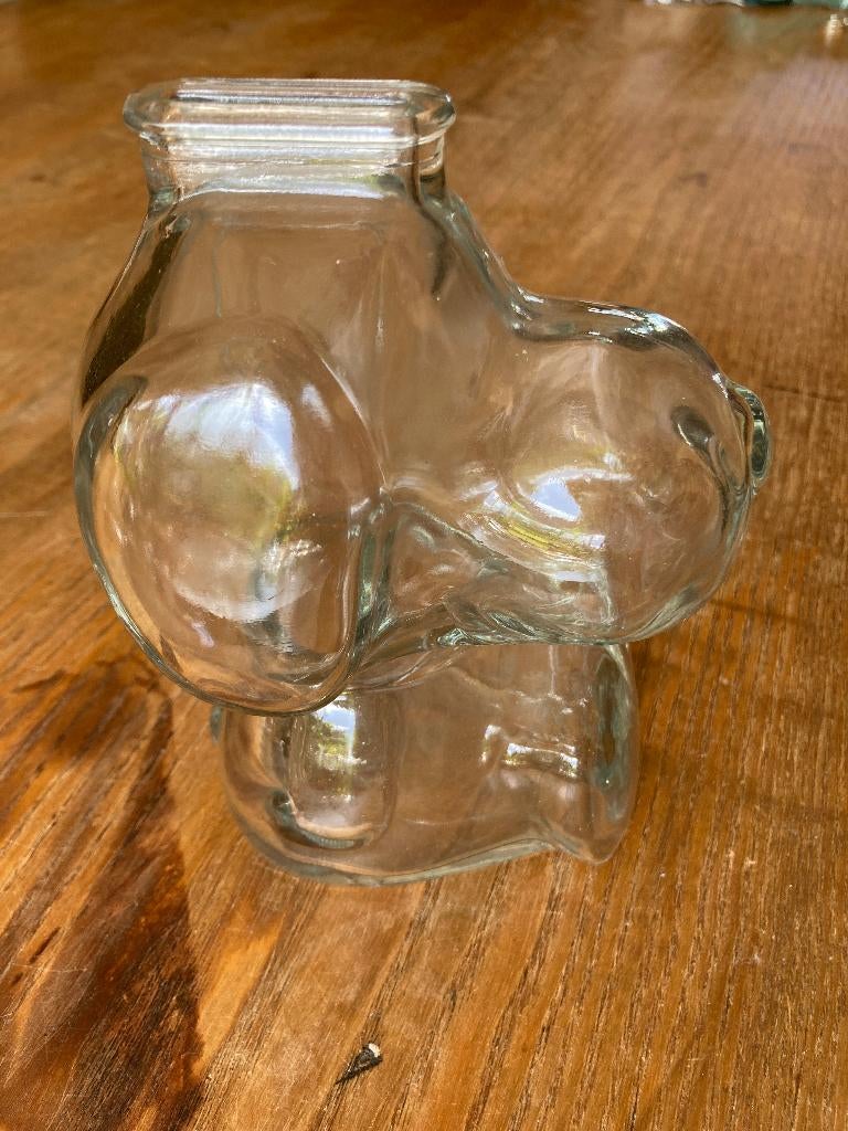 Vintage glazen Snoopy spaarpot, Verzamelen, Ophalen of Verzenden, Zo goed als nieuw, Overige materialen, Strip- of Tekenfilmfiguur