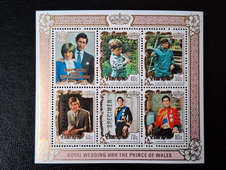 Penrhyn 1981 Royal Wedding Charles and Diana, Postzegels en Munten, Postzegels | Oceanië, Postfris, Ophalen of Verzenden
