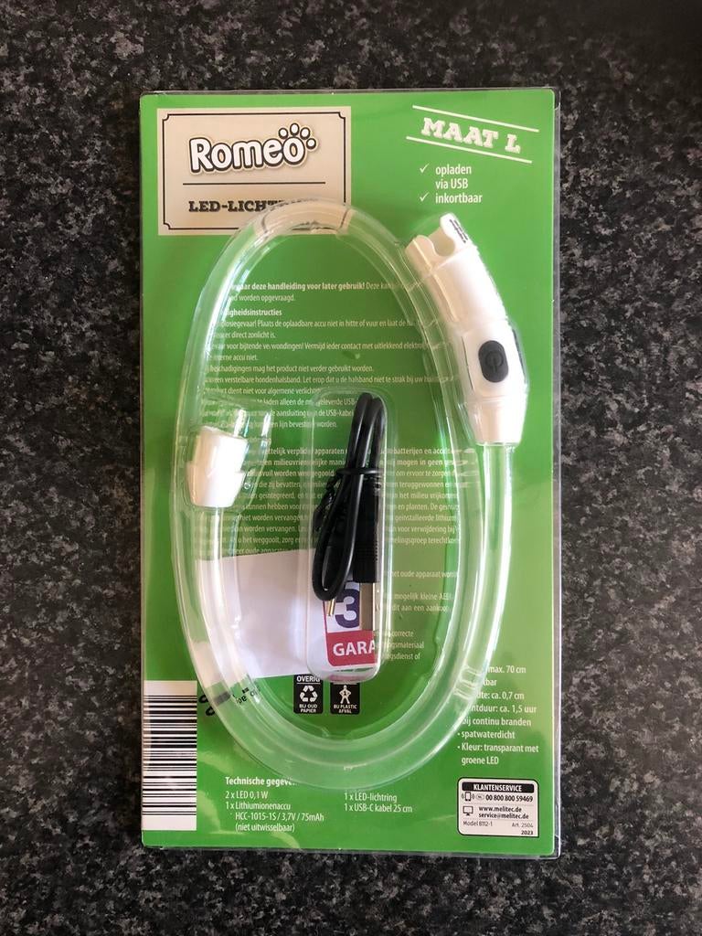 Honden licht band groen 70 cm lang, Ophalen, Nieuw