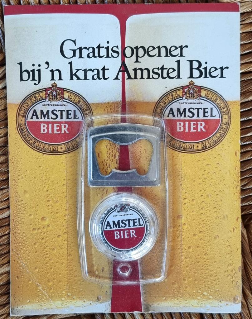 Opener Amstel in originele verpakking - jaren 80 - NIEUW!, Verzamelen, Biermerken, Ophalen of Verzenden, Nieuw, Flesopener, Amstel