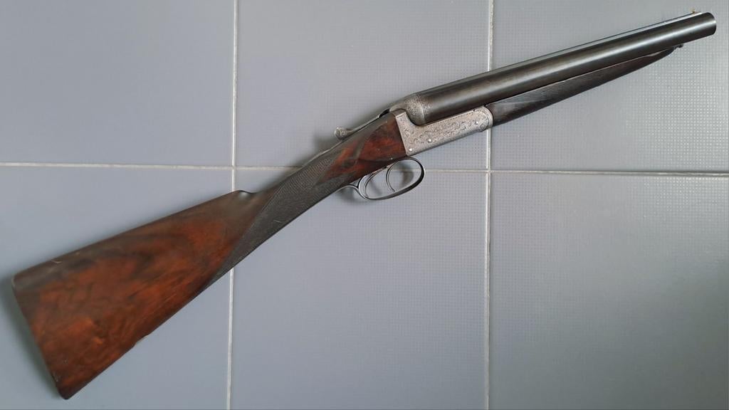 Antiek hammerless auto ejector geweer kal 12 zwartkruit, Ophalen of Verzenden