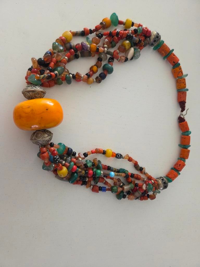 Berber ketting lengte ca. 65 cm, Ophalen of Verzenden, Zo goed als nieuw, Overige materialen