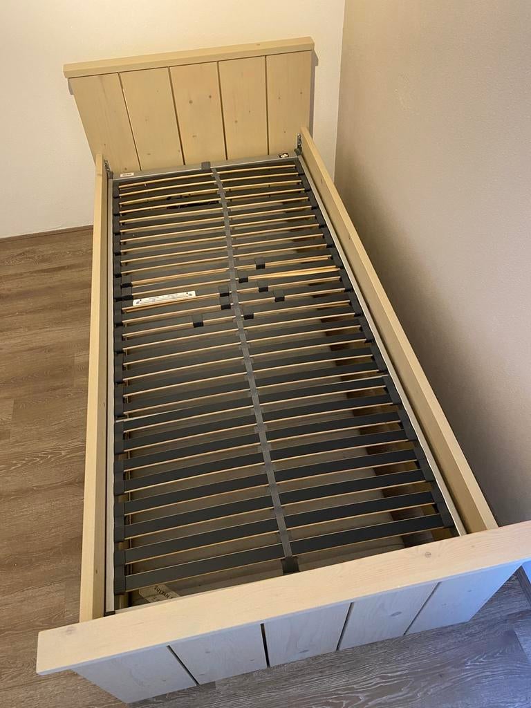 Bed steigerhout 90x200, Ophalen, Strak, Gebruikt, 90 cm