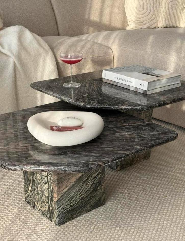 Vintage marmeren salontafel set, Antiek en Kunst, Antiek | Meubels | Tafels, Ophalen