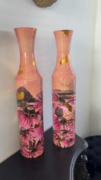 Set van 2 Lammie siervazen met bloemendecoratie, Huis en Inrichting, Woonaccessoires | Vazen, Overige materialen, Overige kleuren