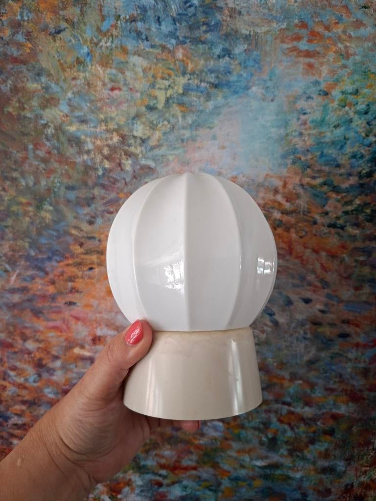 Thabur wit glazen plafondlamp, Huis en Inrichting, Lampen | Plafondlampen, Ophalen of Verzenden, Zo goed als nieuw, Glas