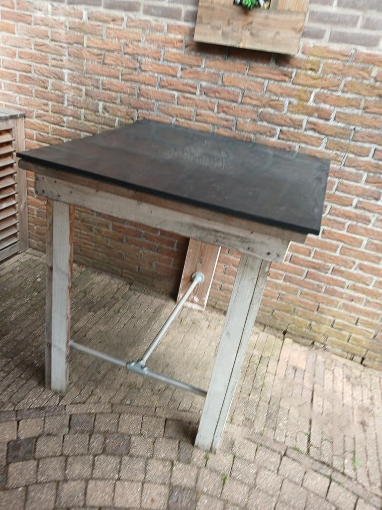Steigerhouten statafel gratis, Ophalen, Gebruikt