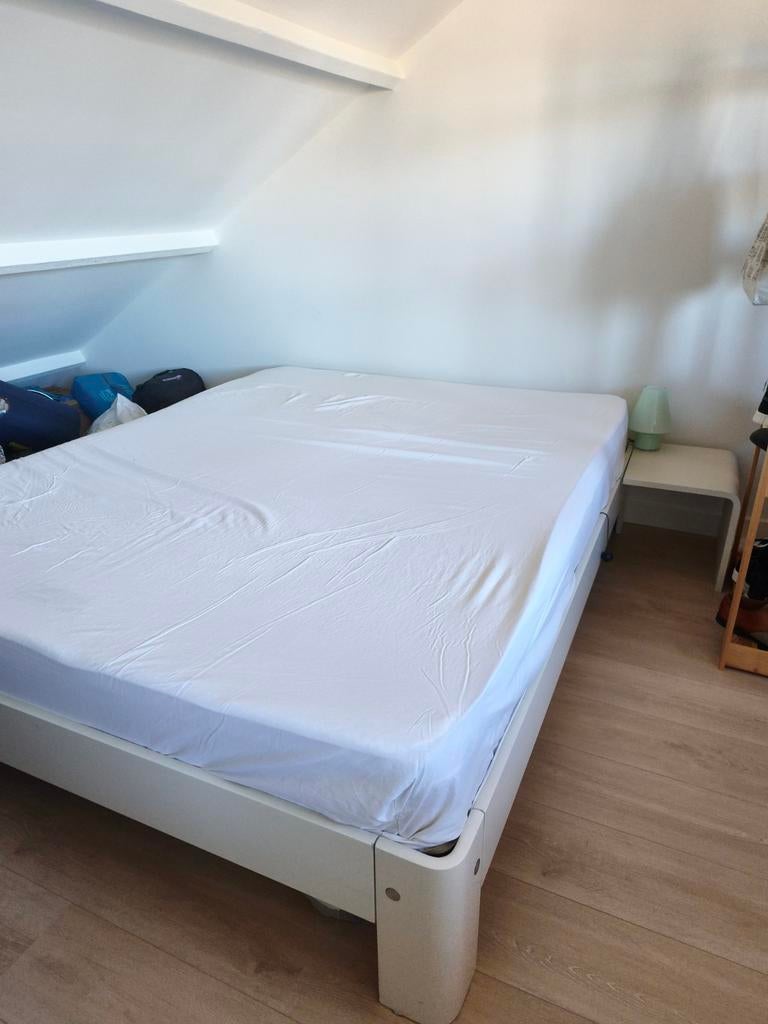 Auping Auronde bed 160x200 met verstelbaar hoofdeind, Ophalen, Verstelbaar, Wit, Tweepersoons