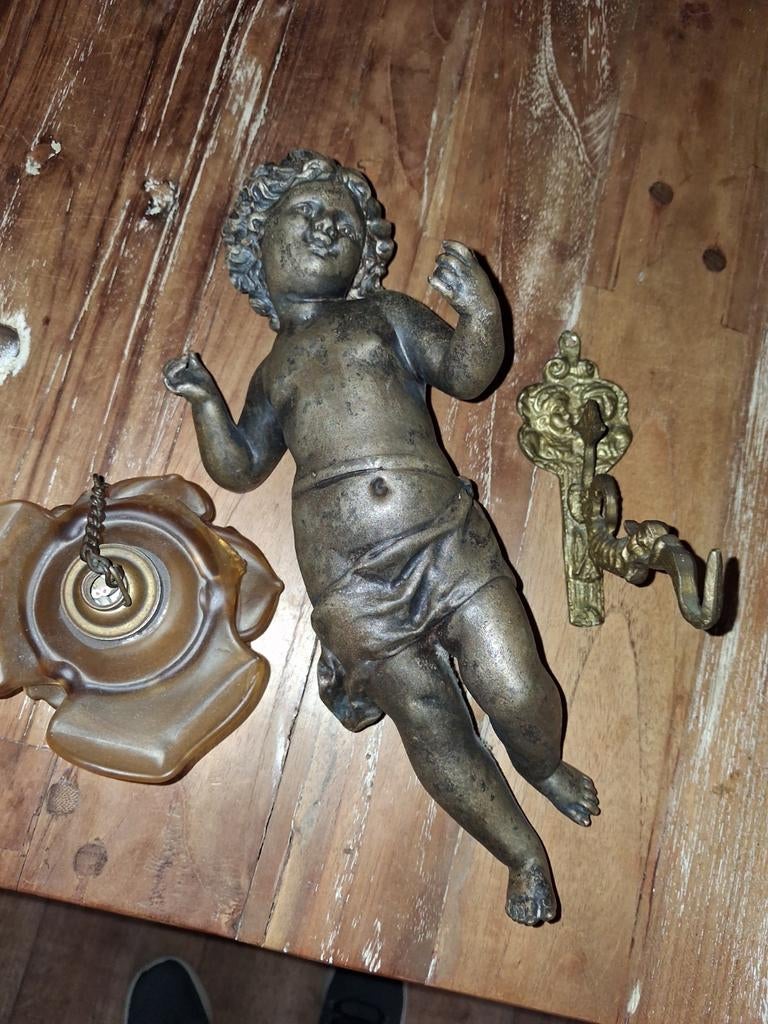 Heel oud engelen lampje bieden samac zie beschrijving, Antiek en Kunst, Ophalen