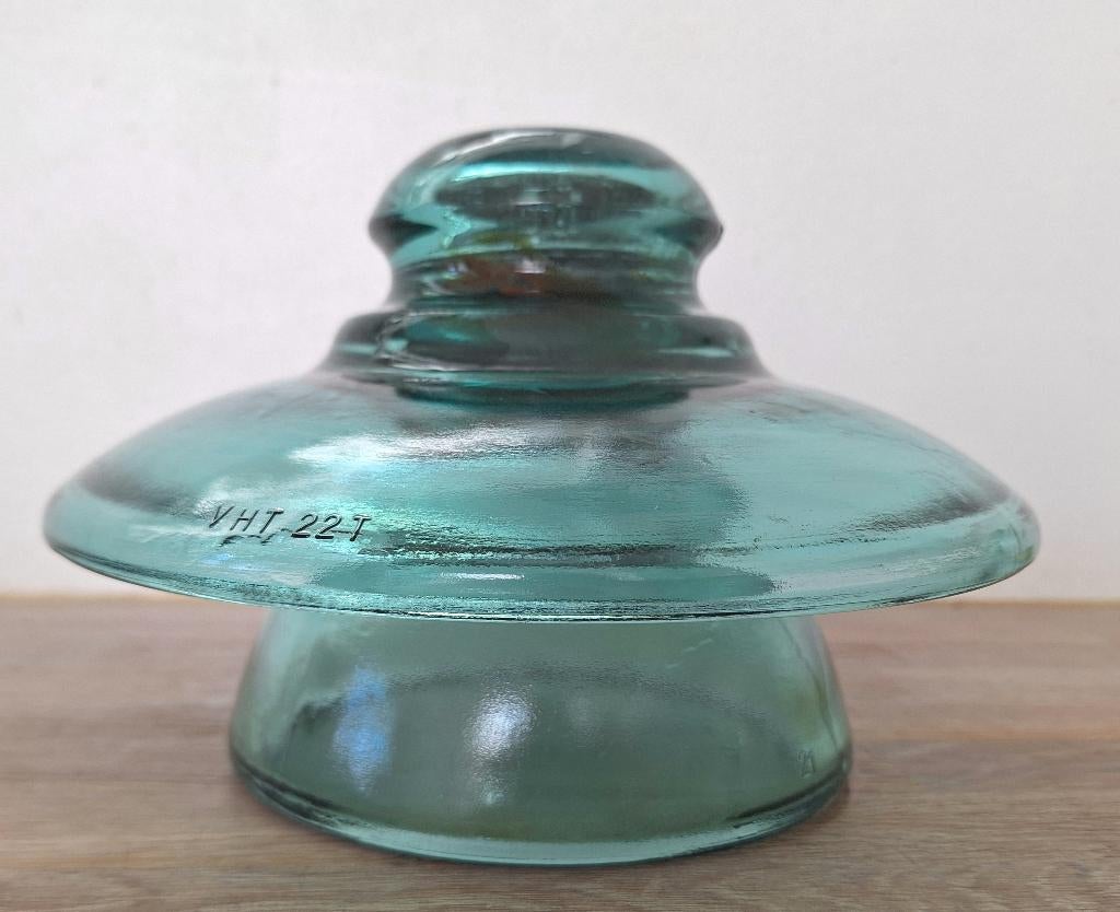 Grote oude glazen Isolator, Frankrijk, Ophalen of Verzenden