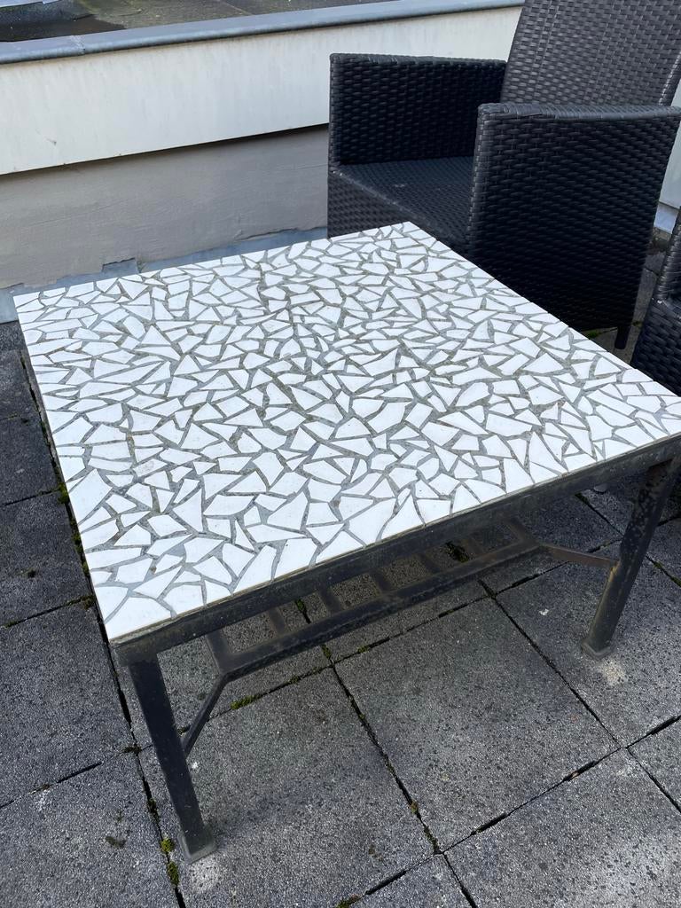 Mozaïek tuintafel - Gebruikt, Tuin en Terras, Tuintafels, Ophalen, Gebruikt, Rechthoekig, Metaal