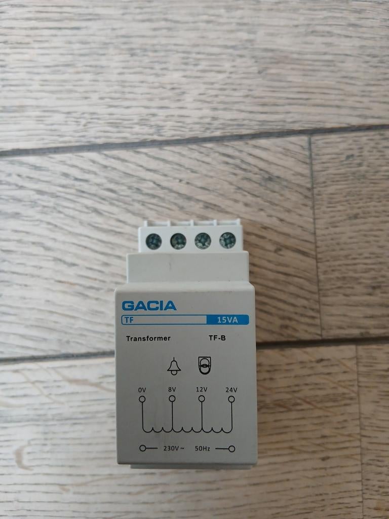 Gacia TF-B Transformator 15VA - Deurbel/Intercom, Ophalen of Verzenden, Zo goed als nieuw, Overige typen