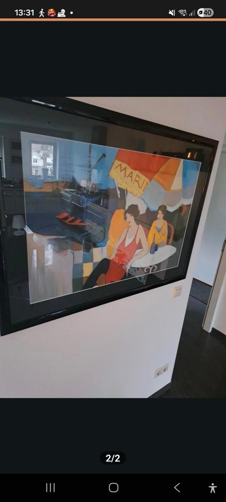 Stijlvolle poster Saint Tropez in lijst (112x83 cm), Antiek en Kunst, Ophalen of Verzenden