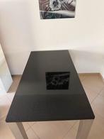 Stijlvolle marmeren eettafel - Zwart met RVS  poten, Ophalen, Overige materialen, 100 tot 150 cm, 50 tot 100 cm