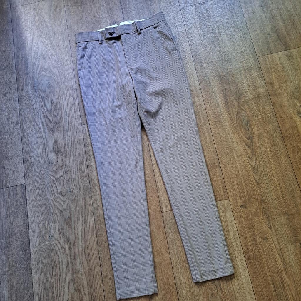 bruin geruite broek mt. 30/34, Kleding | Heren, Bruin, Maat 48/50 (M), Ophalen of Verzenden, Zo goed als nieuw