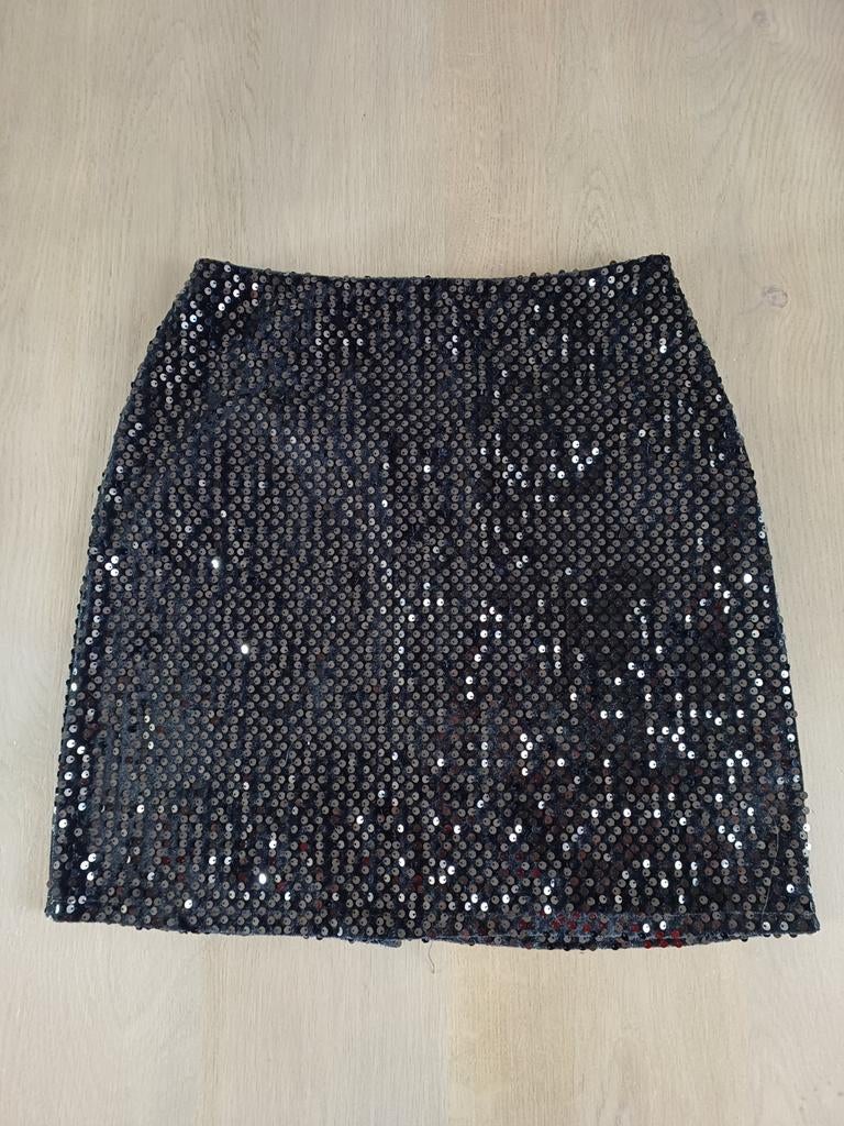 Zwarte rok met pailletten, maat M, Kleding | Dames, Rokken, Maat 38/40 (M), Zwart, Ophalen of Verzenden, Zo goed als nieuw