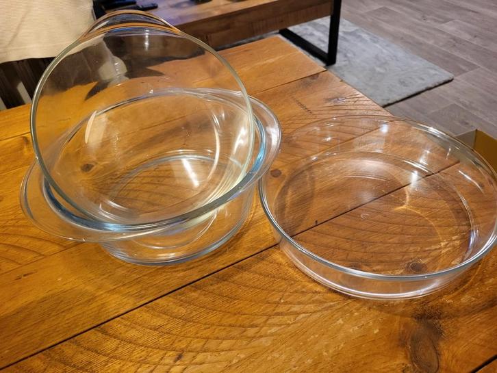 3 Pasabahçe (Borcam) Glazen Ovenschalen, Huis en Inrichting, Woonaccessoires | Schalen en Manden, Ophalen of Verzenden