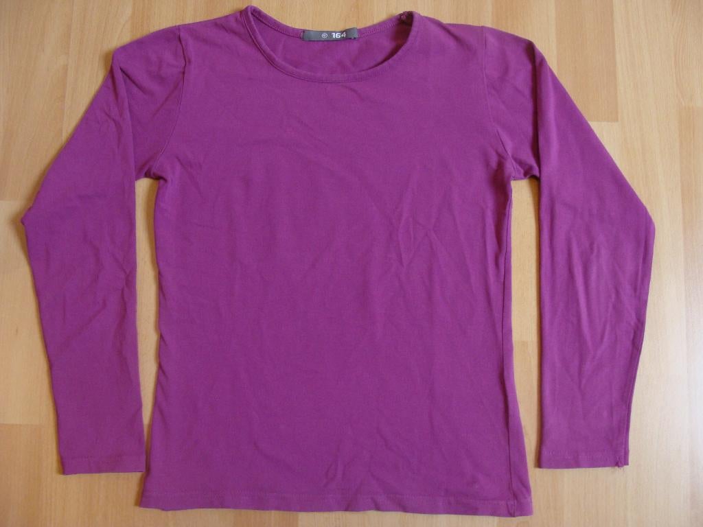 Fuchsia roze longsleeve, Meisje, Ophalen of Verzenden, Shirt of Longsleeve, Gebruikt