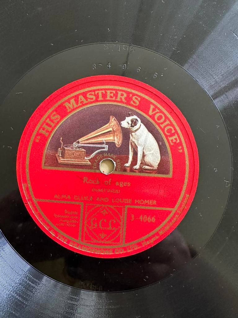Antieke schellak  grammofoonplaat "His Master's Voice", Ophalen of Verzenden