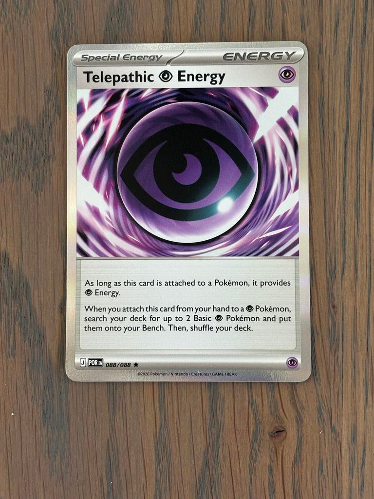 Pokémon TCG: Telepathic Energy (088/088) - Special Energy, Ophalen of Verzenden, Zo goed als nieuw, Losse kaart, Foil