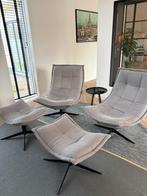 Grijze draaibare relaxfauteuil met voetenbankje - Vesta, Ophalen, Gebruikt, Stof, 75 tot 100 cm