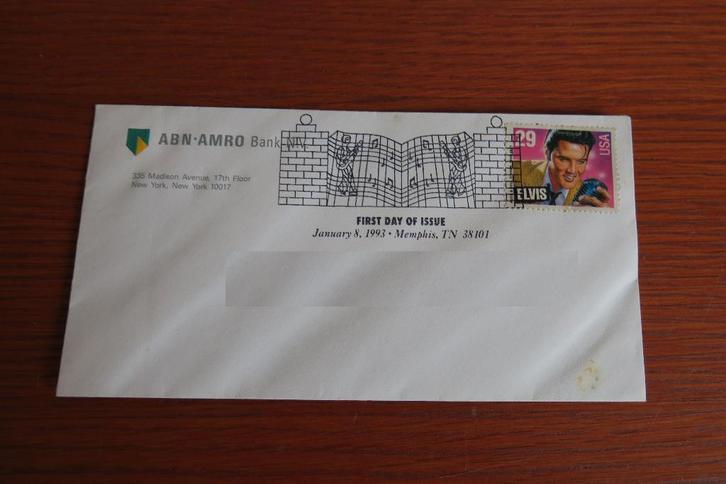 Elvis Presley eerstedagenvelop Januari 8 1993 Graceland hek, Verzamelen, Muziek, Artiesten en Beroemdheden, Gebruikt, Overige typen