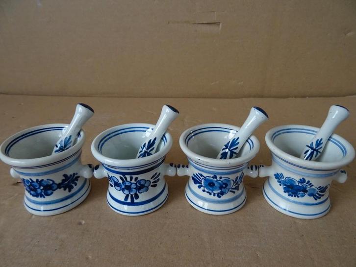 Delfts blauw vijzeltje + stamper Delfts Holland 19e p stuk, Antiek en Kunst, Curiosa en Brocante, Ophalen of Verzenden