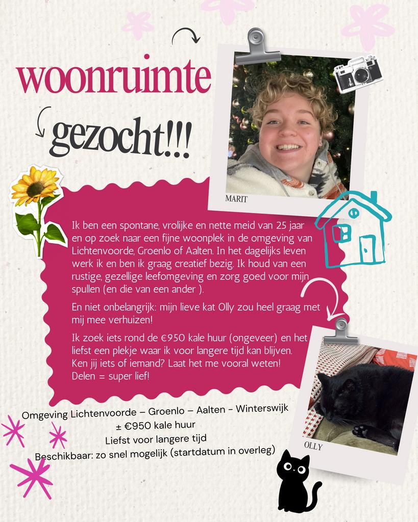 Woonruimt gezocht! Omgeving lichtenvoorde,groenlo,aalten