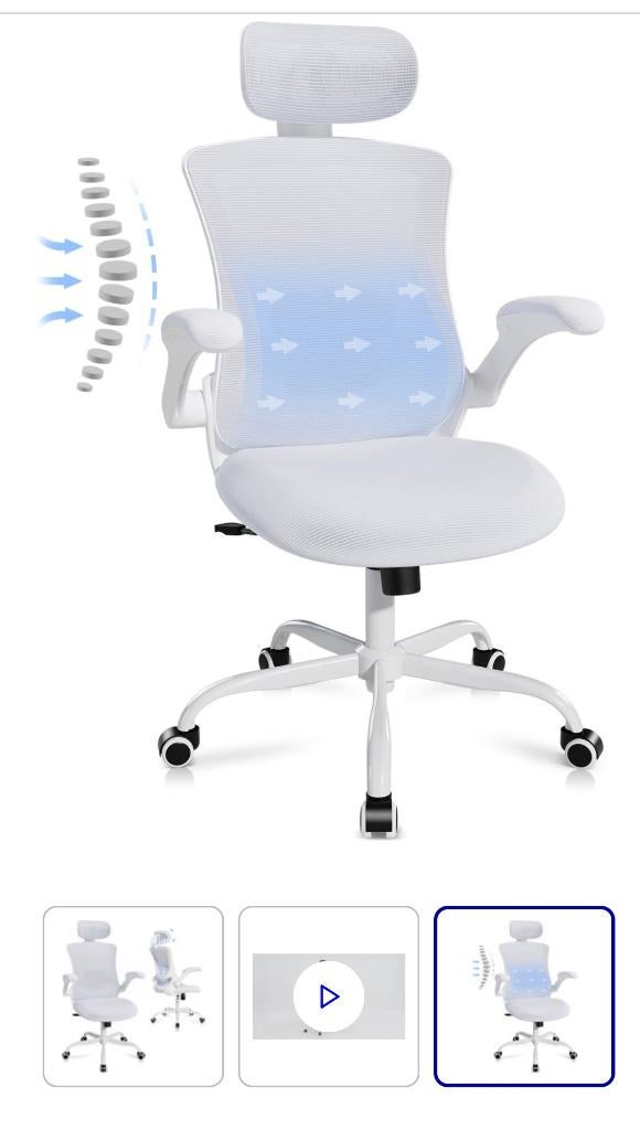 COLAMY Office Chair, Wit, Nieuw, Ophalen of Verzenden, Bureaustoel