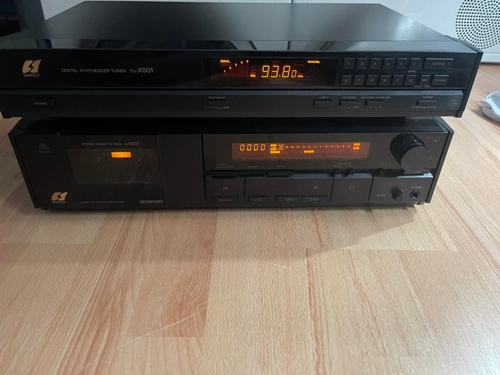 Sansui TU-X501 Digital + Sansui D-X501 Stereo Cassette Deck, Ophalen, Zo goed als nieuw