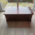 Massief teakhouten salontafel / opbergkist, Huis en Inrichting, Tafels | Salontafels, Ophalen, Gebruikt, 100 tot 150 cm, Teakhout