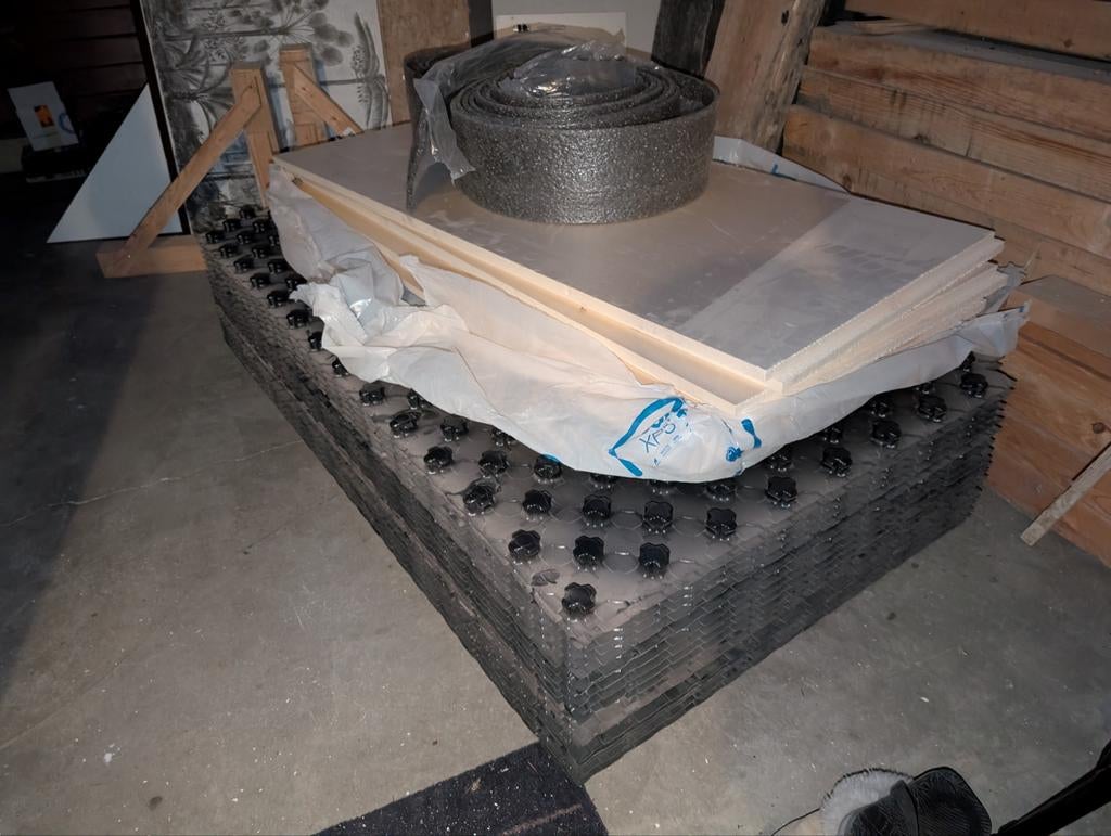 Noppenplaten vloerverwarming, isolatieplaten en randisolatie, Doe-het-zelf en Verbouw, Overige materialen, Nieuw, 15 m² of meer