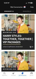 2 Harry Styles VIP packages 20 Mei, Tickets en Kaartjes, Twee personen, Mei