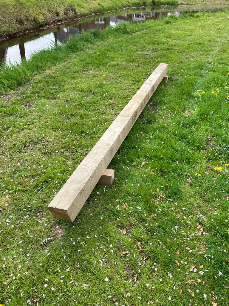 Eiken balk 150x150 mm, ca. 4,13 meter lang, Ophalen, Gebruikt, Eiken, Balk