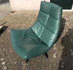 Groene leren draaifauteuil - Roadz Wonen, Huis en Inrichting, Fauteuils, Ophalen, Zo goed als nieuw, Leer