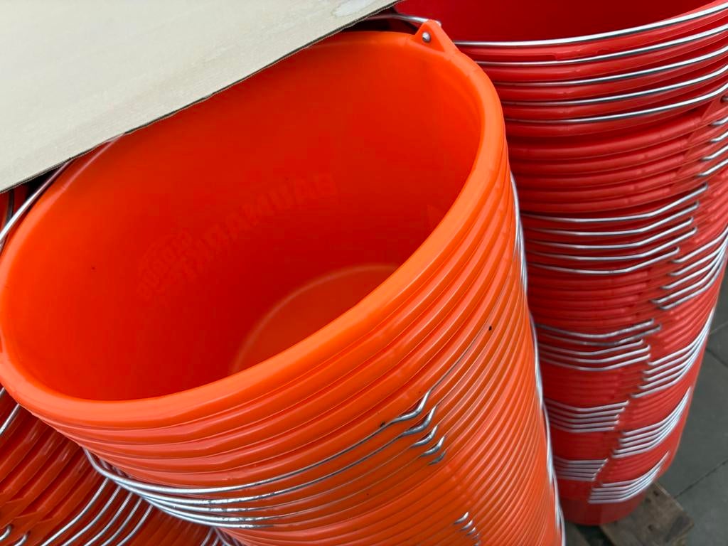 Oranje emmers emmer bouwemmer 12 Liter, Ophalen, Nieuw, Kunststof, Met handgreep