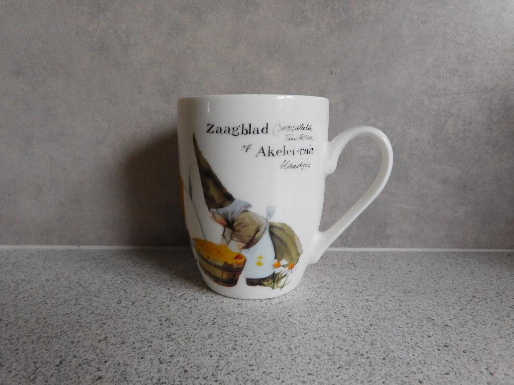 Mok 10,5x8 cm. nr. 2 Verf David de Kabouter Rien Poortvliet, Ophalen of Verzenden, Zo goed als nieuw, Overige stijlen, Kop(pen) en/of Schotel(s)