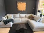 Lichtgrijze grote  U bank hoekbank, Ophalen, Gebruikt, Hoekbank, 300 cm of meer