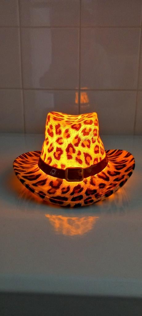 Kersten:Panterprint Cowboy Hoed met Verlichting♥️NIEUW♥️, Ophalen of Verzenden, Nieuw, Overige typen