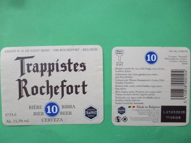 bieretiket Belgie 30-3 (B16) rochefort(st Remy), Verzamelen, Biermerken, Ophalen of Verzenden, Gebruikt, Overige typen, Overige merken