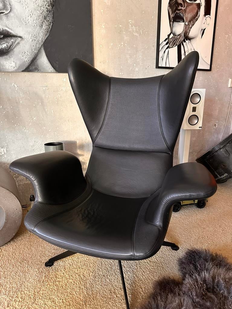 Moroso by Diesel Long wave fauteuil zgan, Huis en Inrichting, Ophalen, Zo goed als nieuw, Leer, 50 tot 75 cm