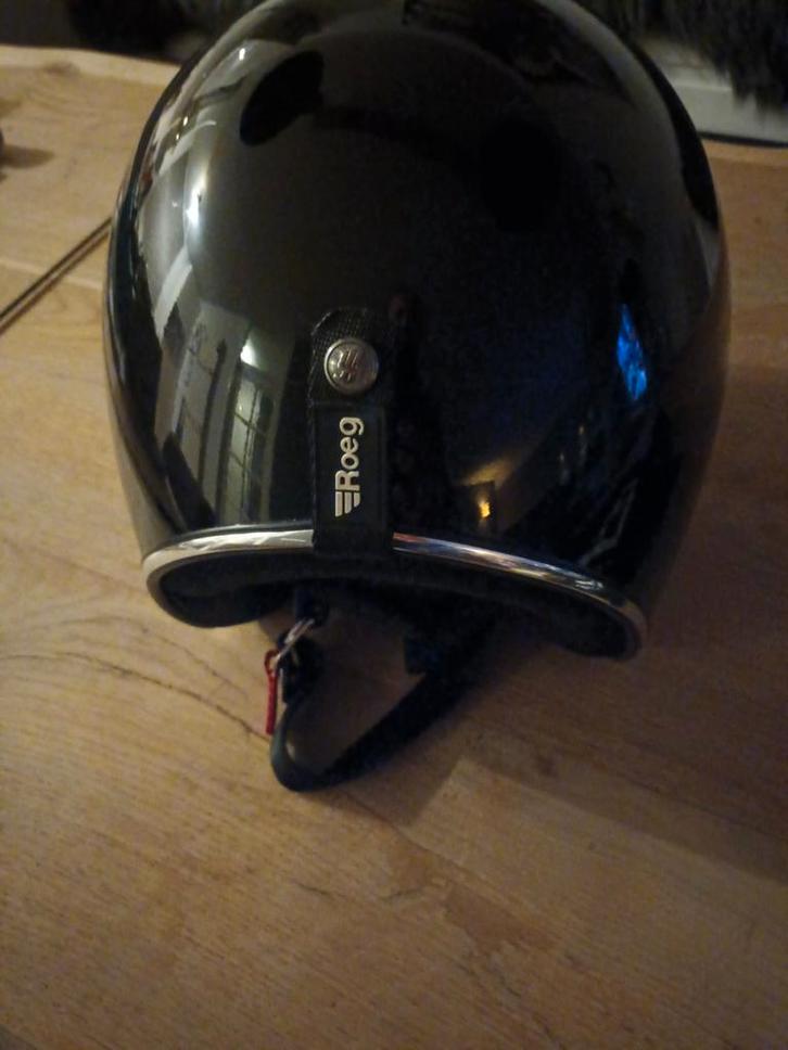 Zwart Chrome Roeg motor jethelm , in zeer nette staat L, Motoren, Kleding | Motorhelmen, Dames, Heren, Jethelm, L, Overige merken