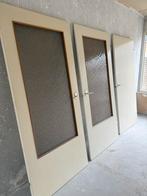 3 binnendeuren, 2 met speciaal glas, Doe-het-zelf en Verbouw, Ophalen, Gebruikt, 80 tot 100 cm, Binnendeur