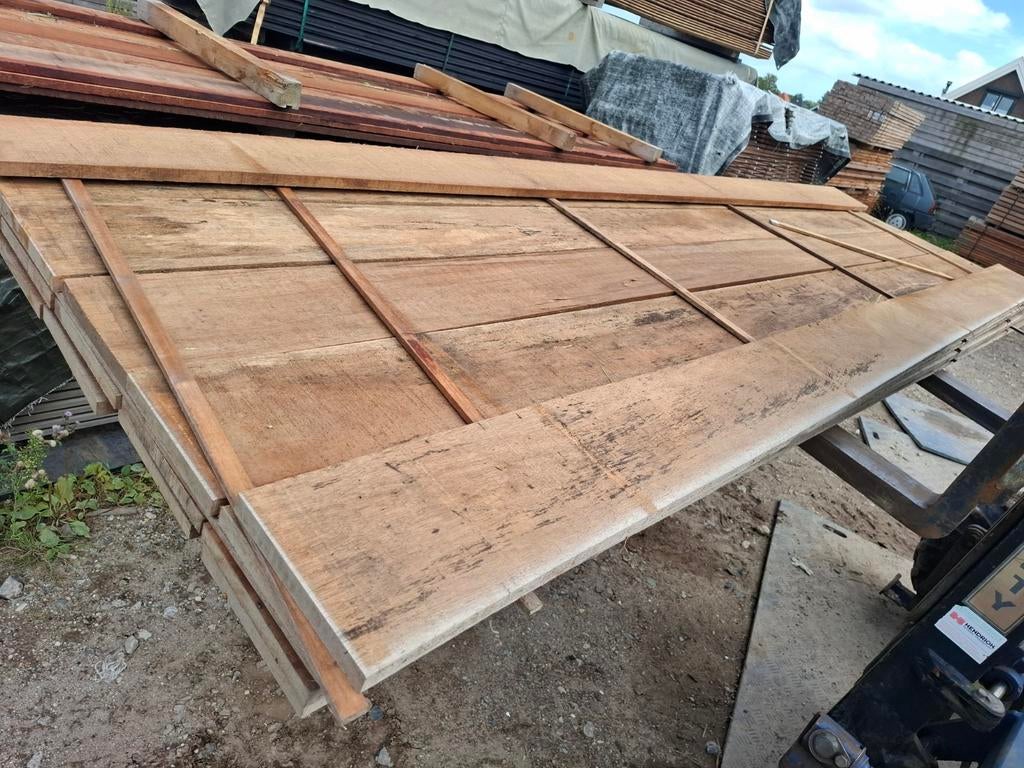 Partij 18 st hardhout beschoeiing 400x20 cm bezorgen mogelij, Tuin en Terras, Ophalen, Planken, Nieuw, Hardhout
